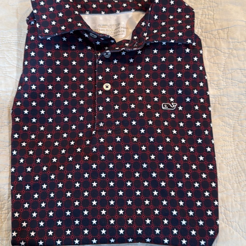 Vineyard Vines Kids Star Print Polo - Dark Blue